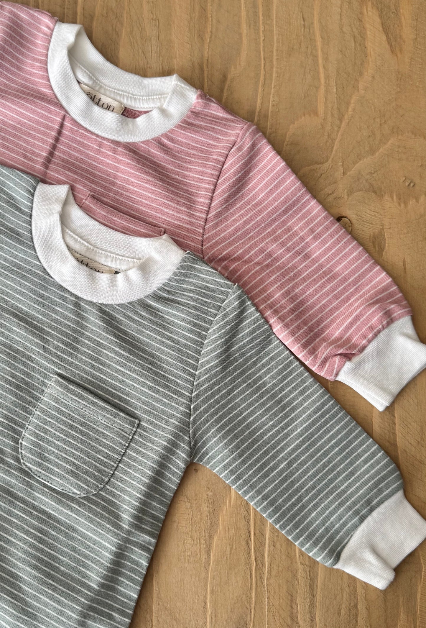 Organic Cotton Striped Winter Romper