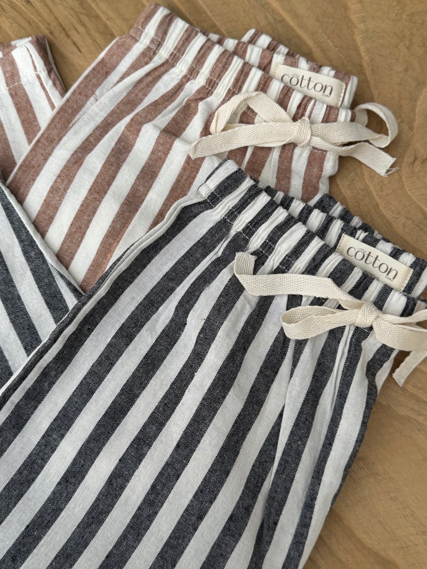 Linen Striped Long Pants