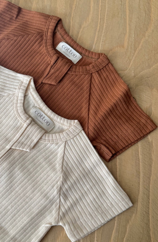 Organic Cotton Ribbed Summer Romper