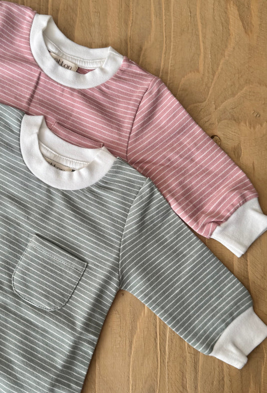 Organic Cotton Striped Winter Romper