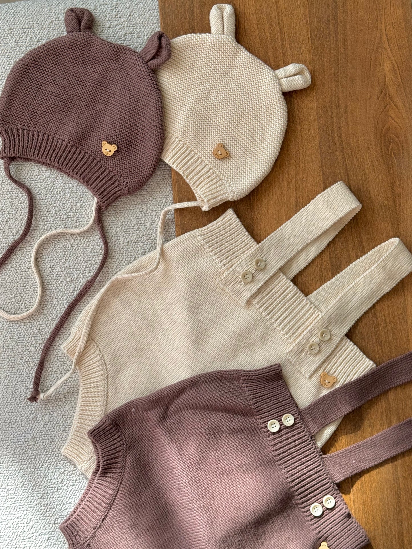 2 Piece Knit Bear Set
