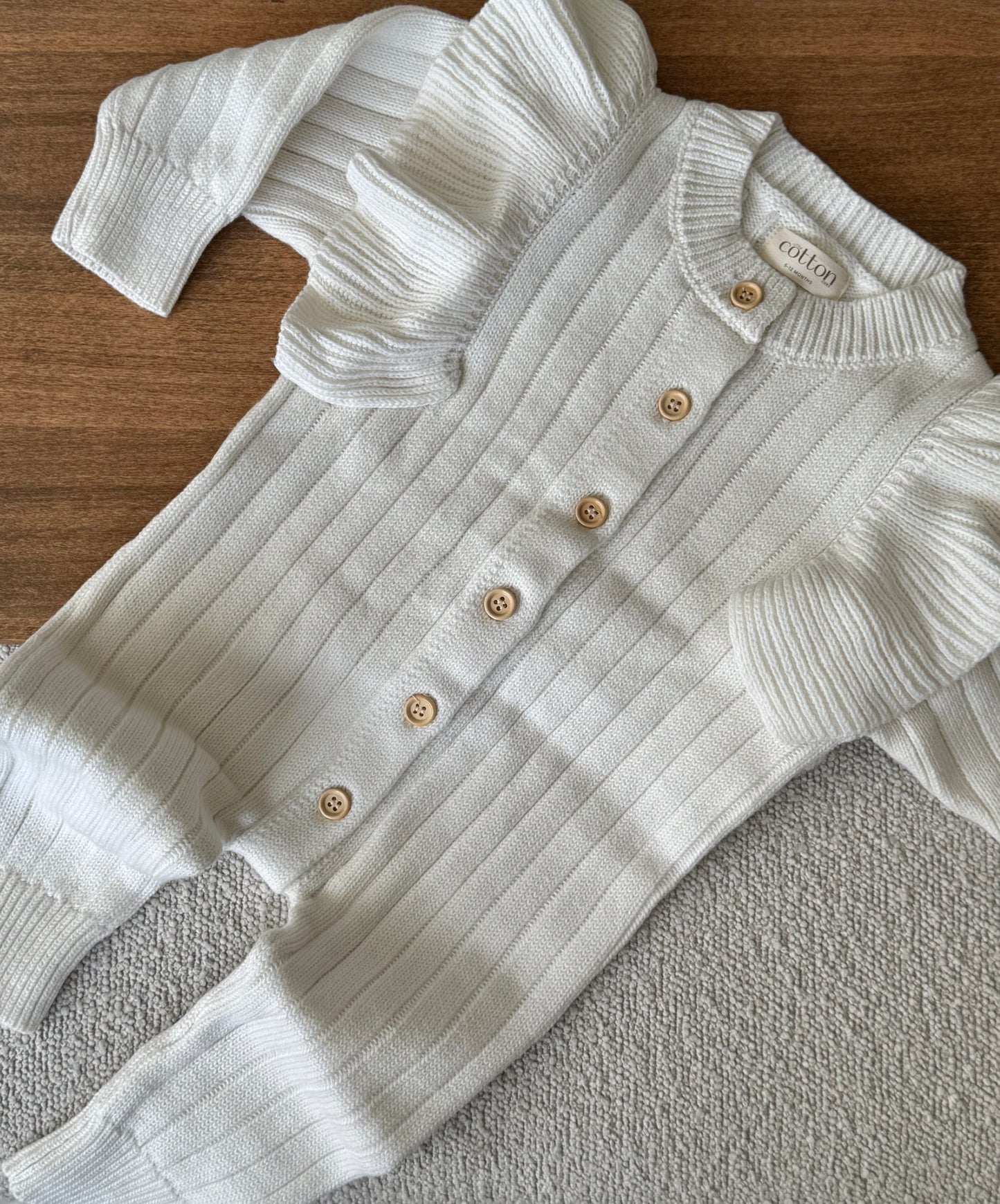 Frill Sleeve Detail Knit Romper