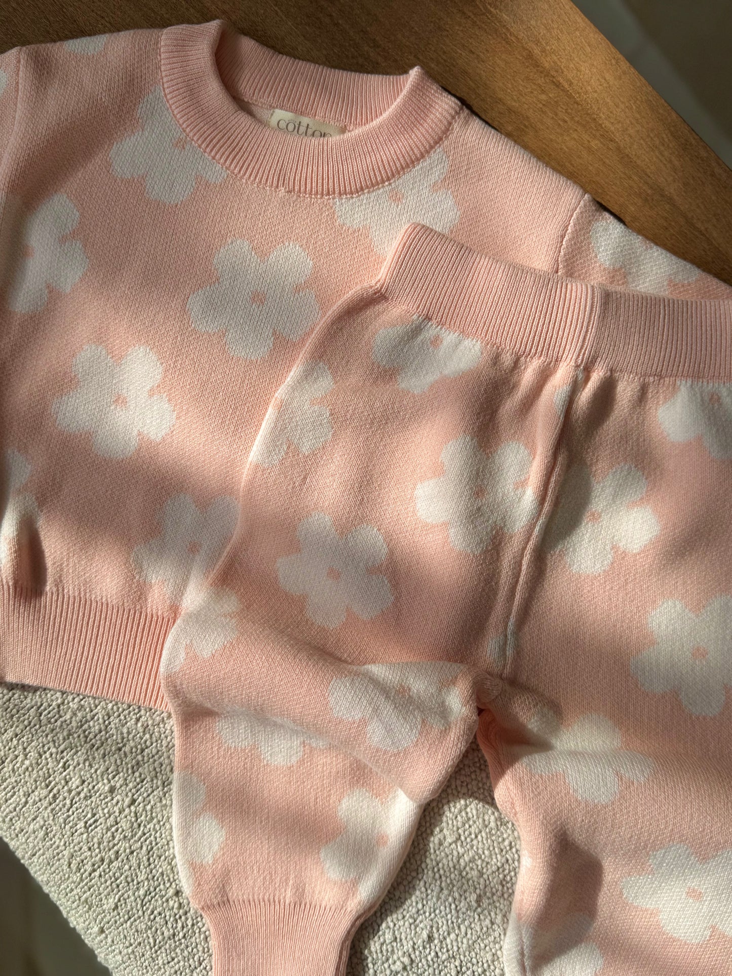 Blush Flower Knit Set
